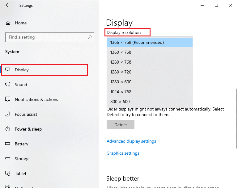 click on Display and in the right pane choose a lower screen resolution under Display resolution