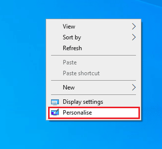 select the Personalise option