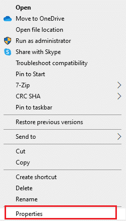 right click and select Properties