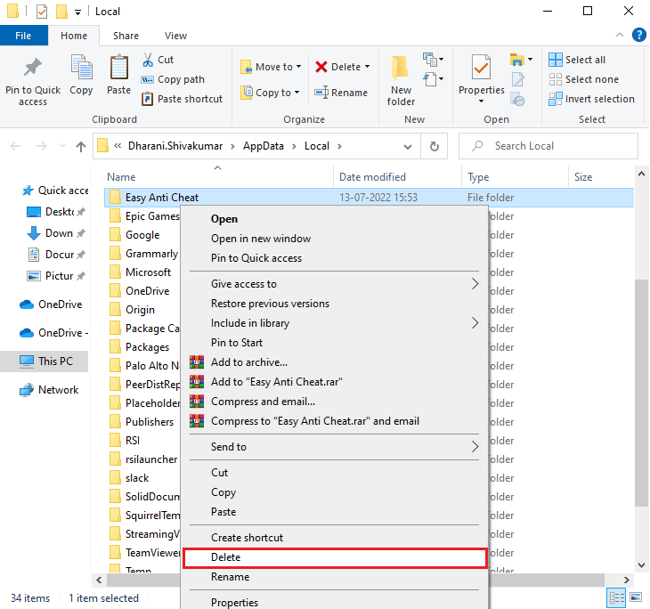 right click on it and select the Delete option 