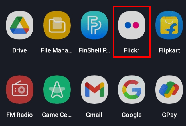 Open the Flickr app on your mobile device.
