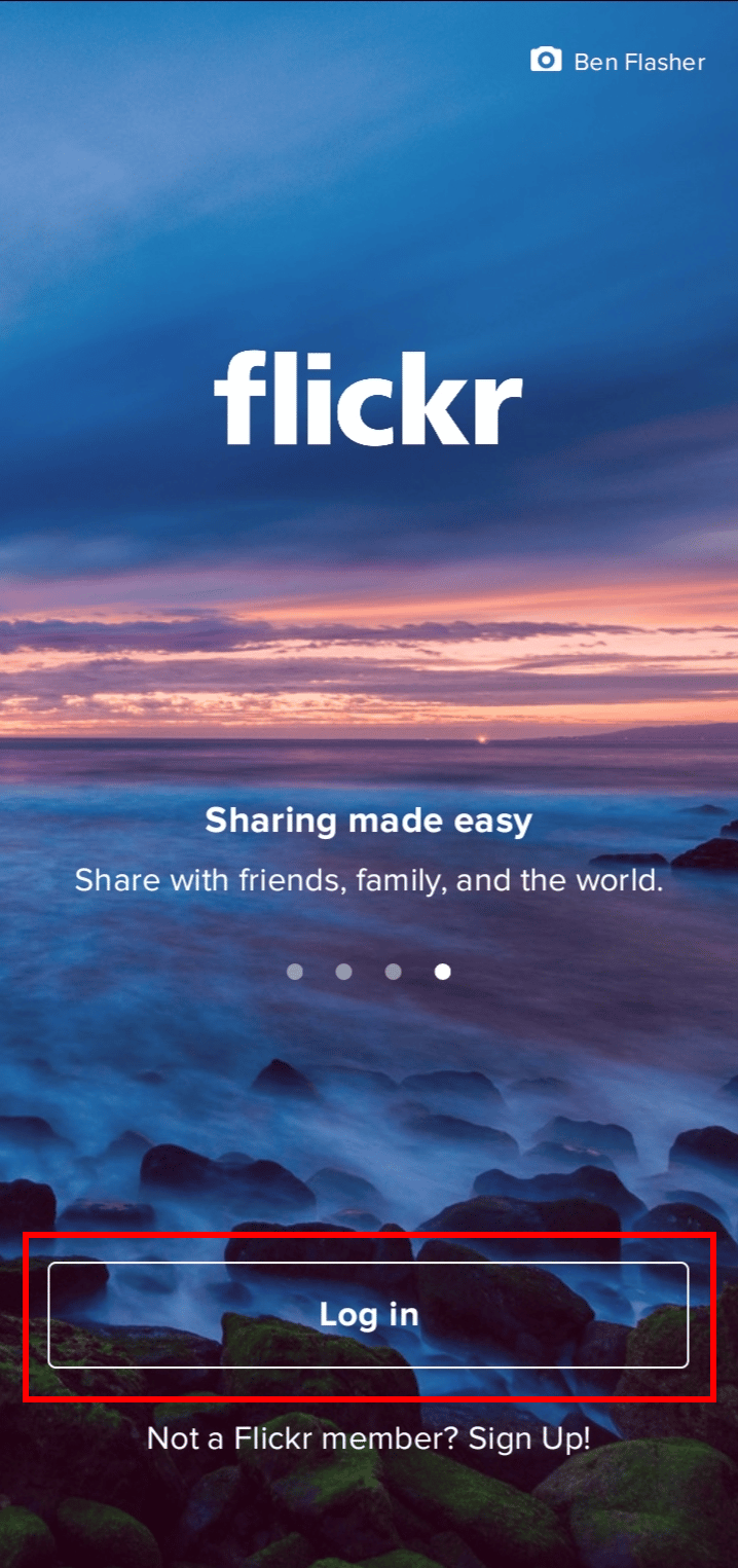 Tap on the Log in button.