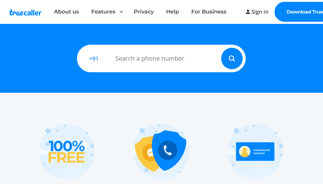 TrueCaller website. How Do You Track a Scammer