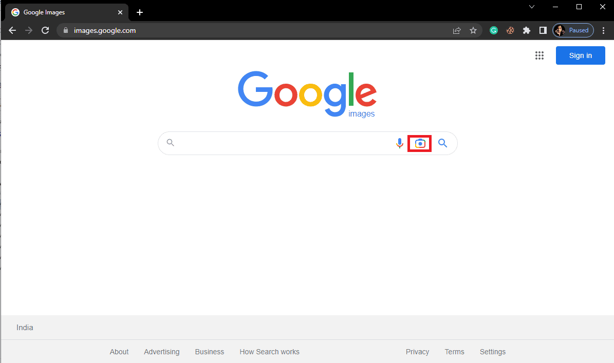 Locate and click on the camera icon on the search bar. How Do You Track a Scammer