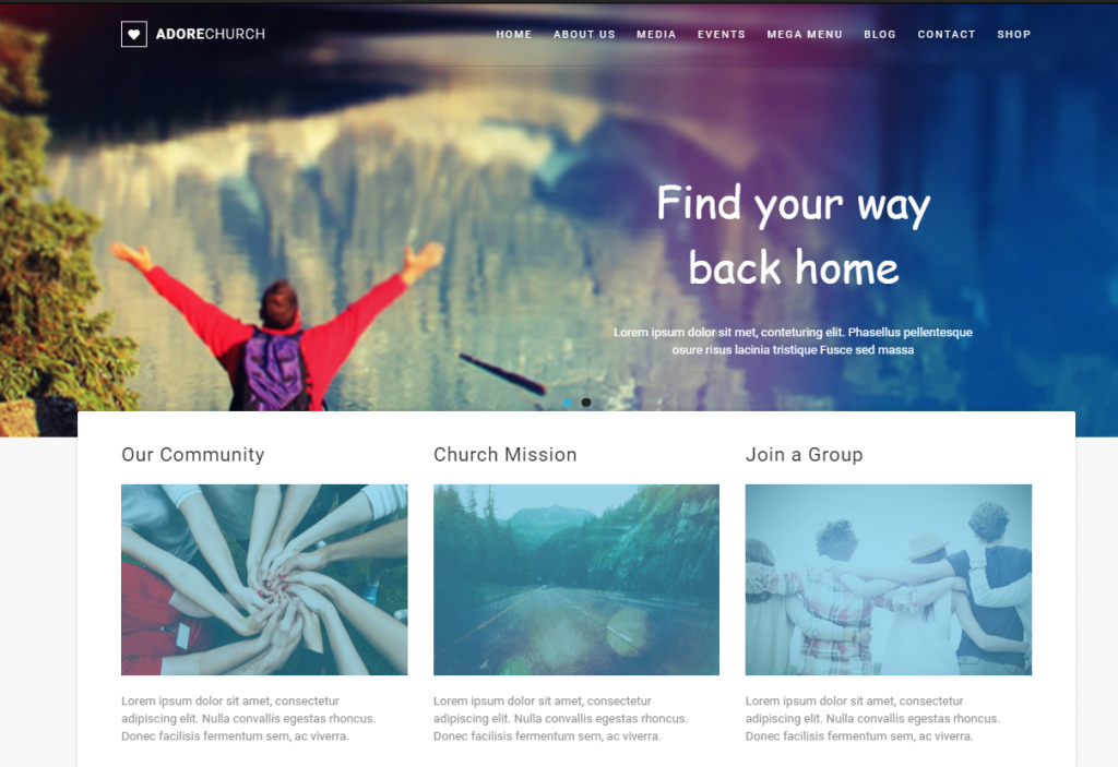 Adore Church WordPress theme