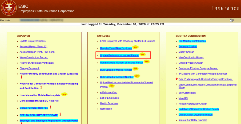 family members addition in esic online