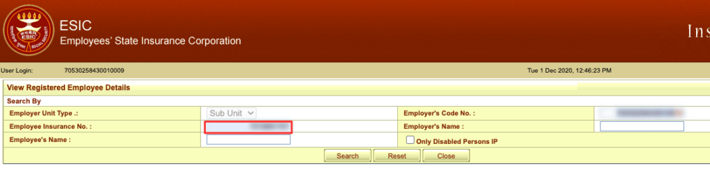 esic family members addition