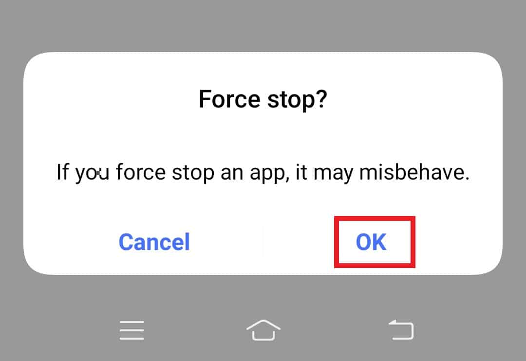 Tap on OK | YouTube error 400 on Android