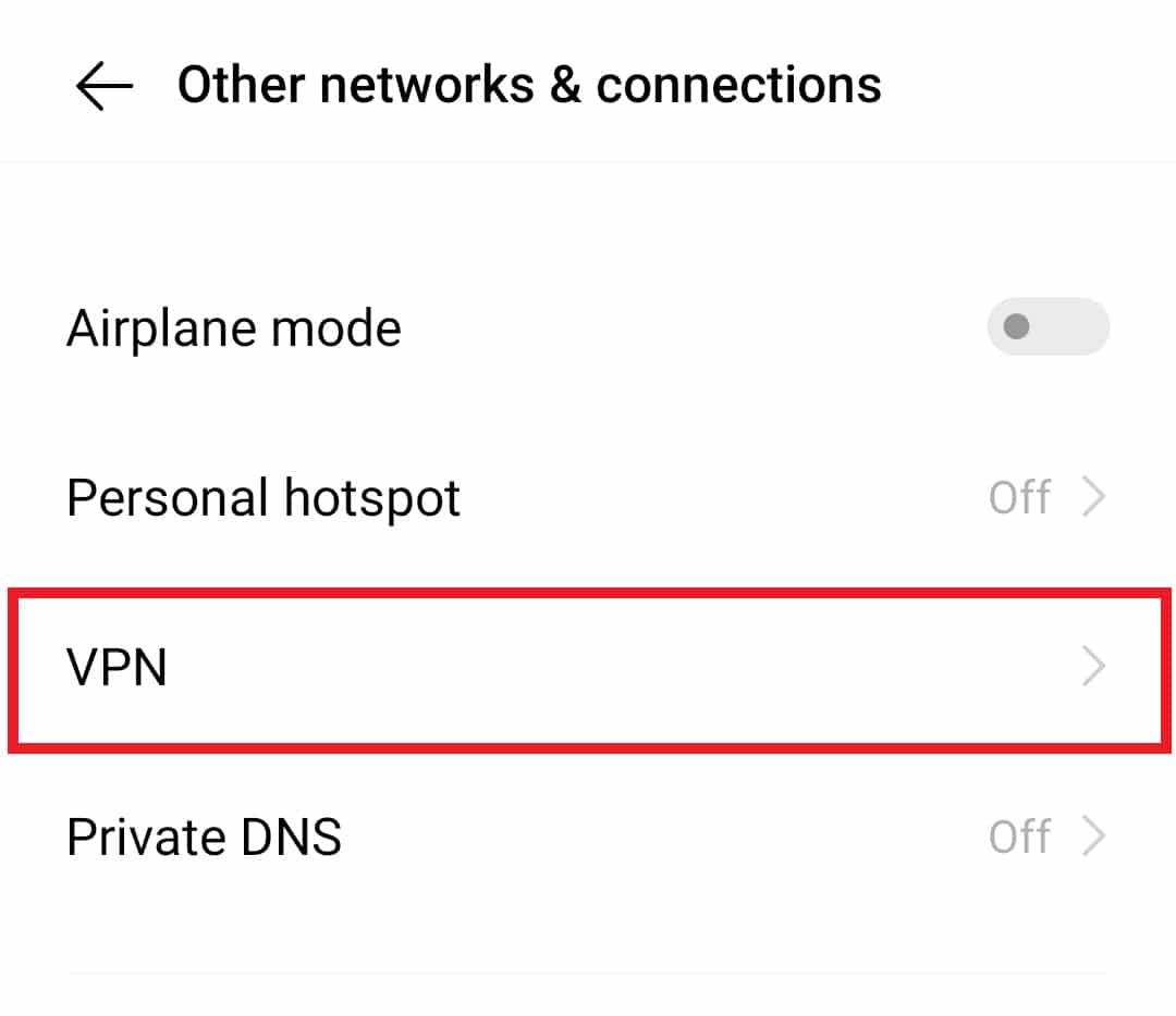 Tap on VPN