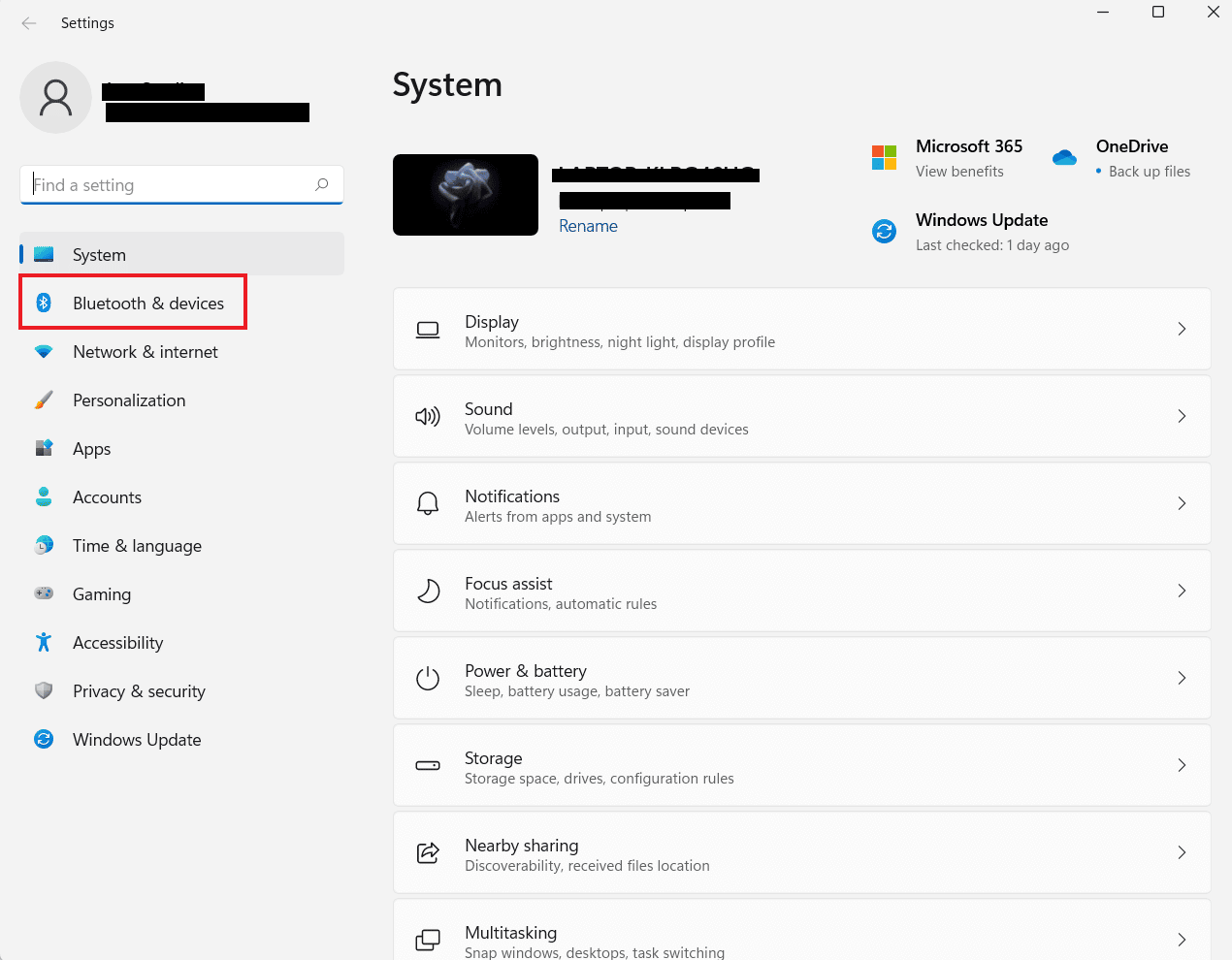 Click on Bluetooth & devices