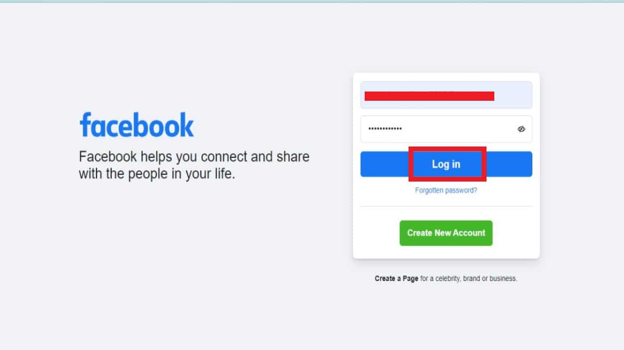 Input your credential and click on Log in.