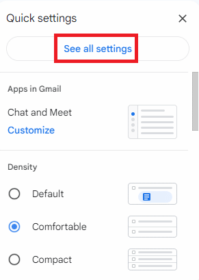 Click on See all settings