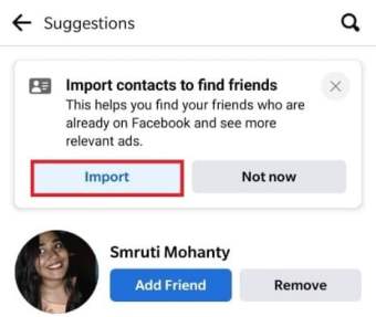 Tap on Import option 