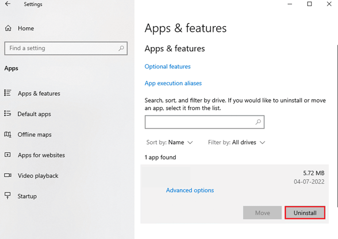 click on Forza Horizon FH5 and select Uninstall option