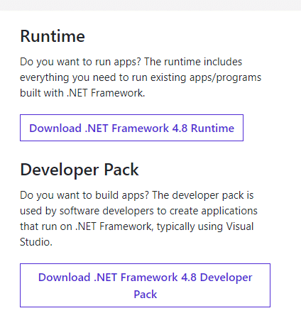 Do not click on Download .NET Framework 4.8 Developer Pack. Fix Forza Horizon 5 FH301 Error Code