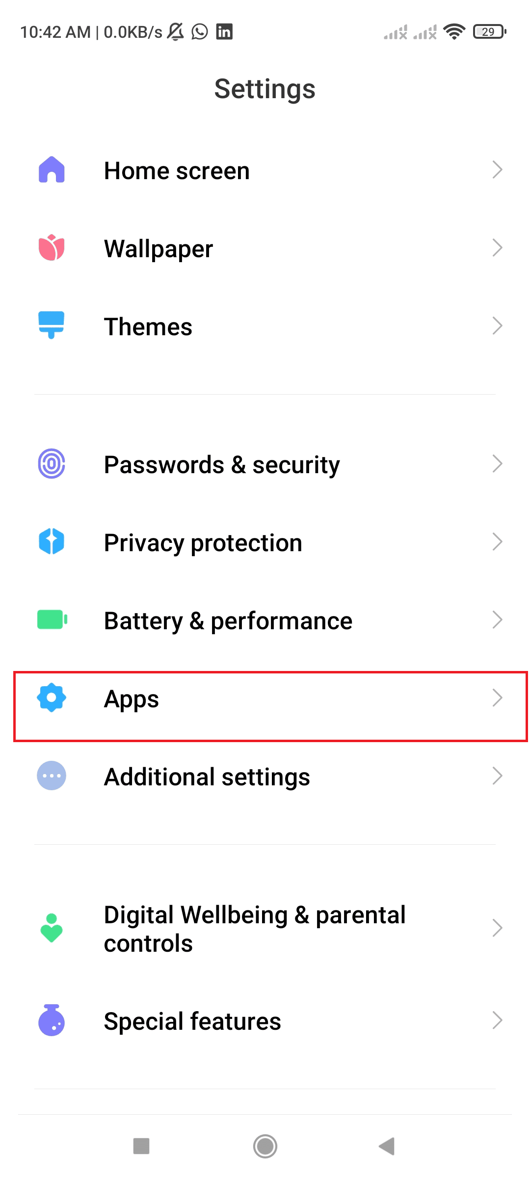 Apps Settings. How to See if Someone Read Your Text on Android
