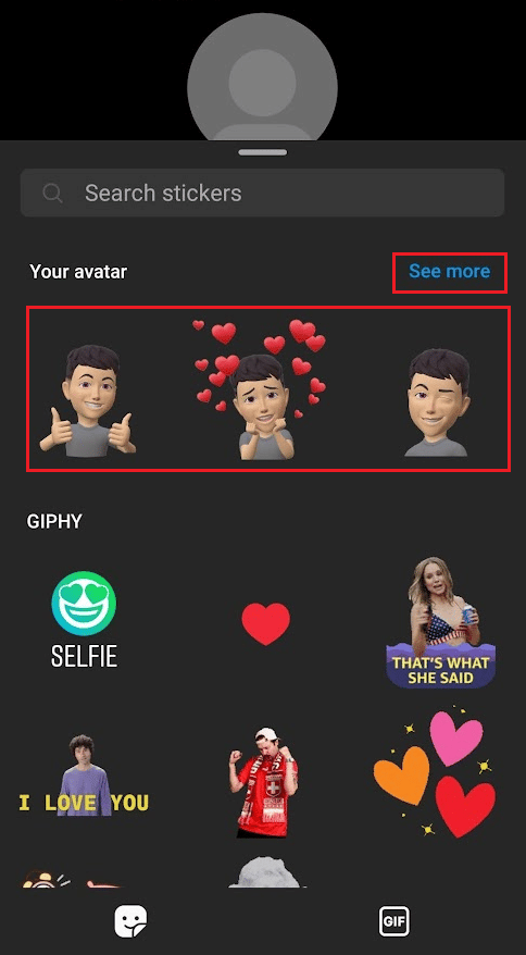 Tap on your desired avatar from the Your avatar section