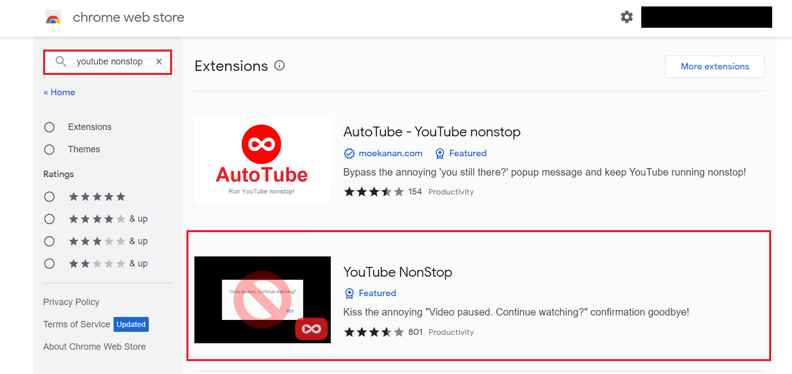 search youtube nonstop