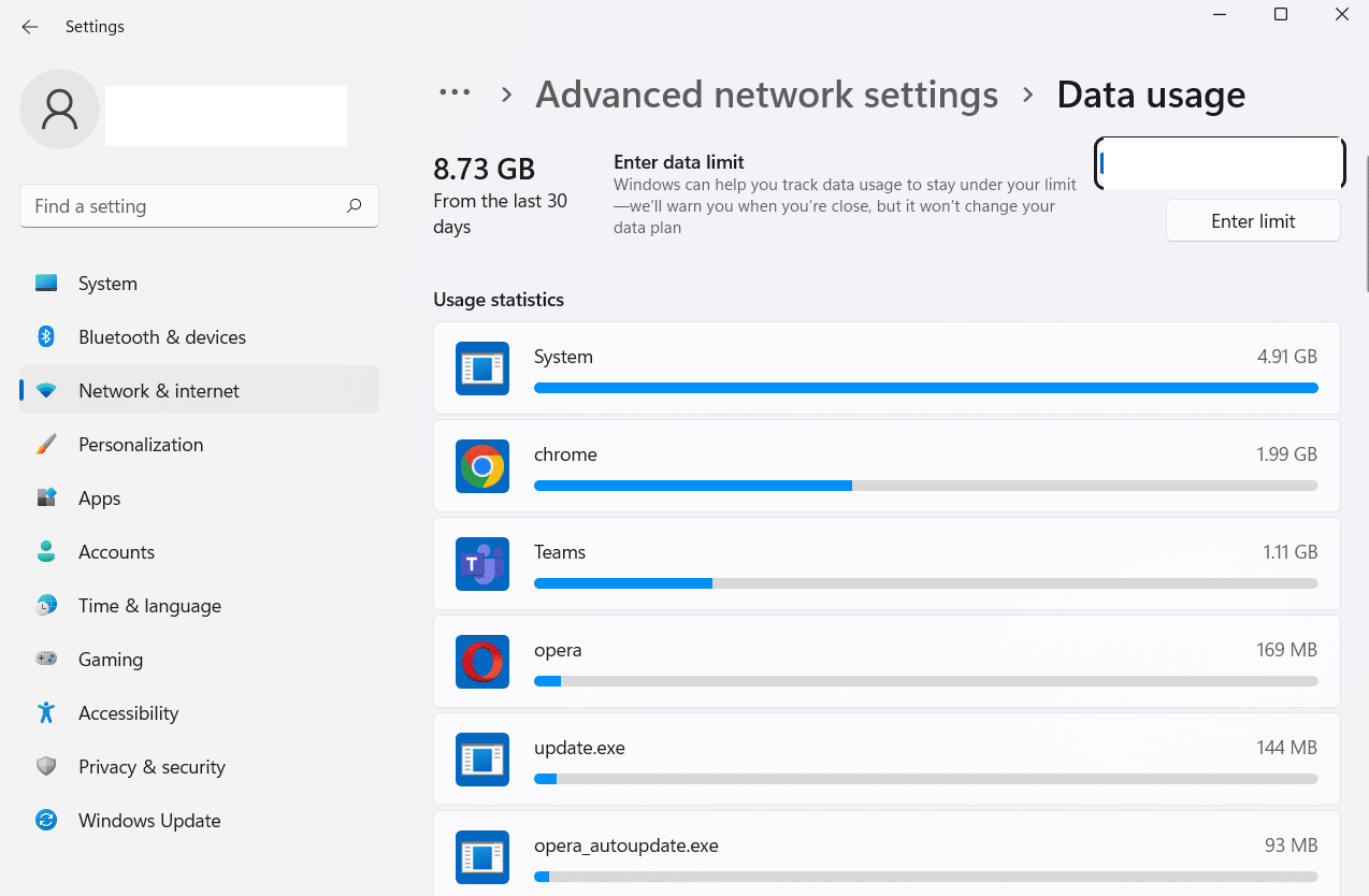Check programs under Usage statistics
