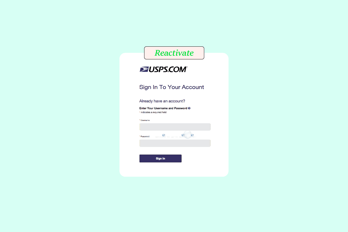 How to Reactivate USPS.com Account