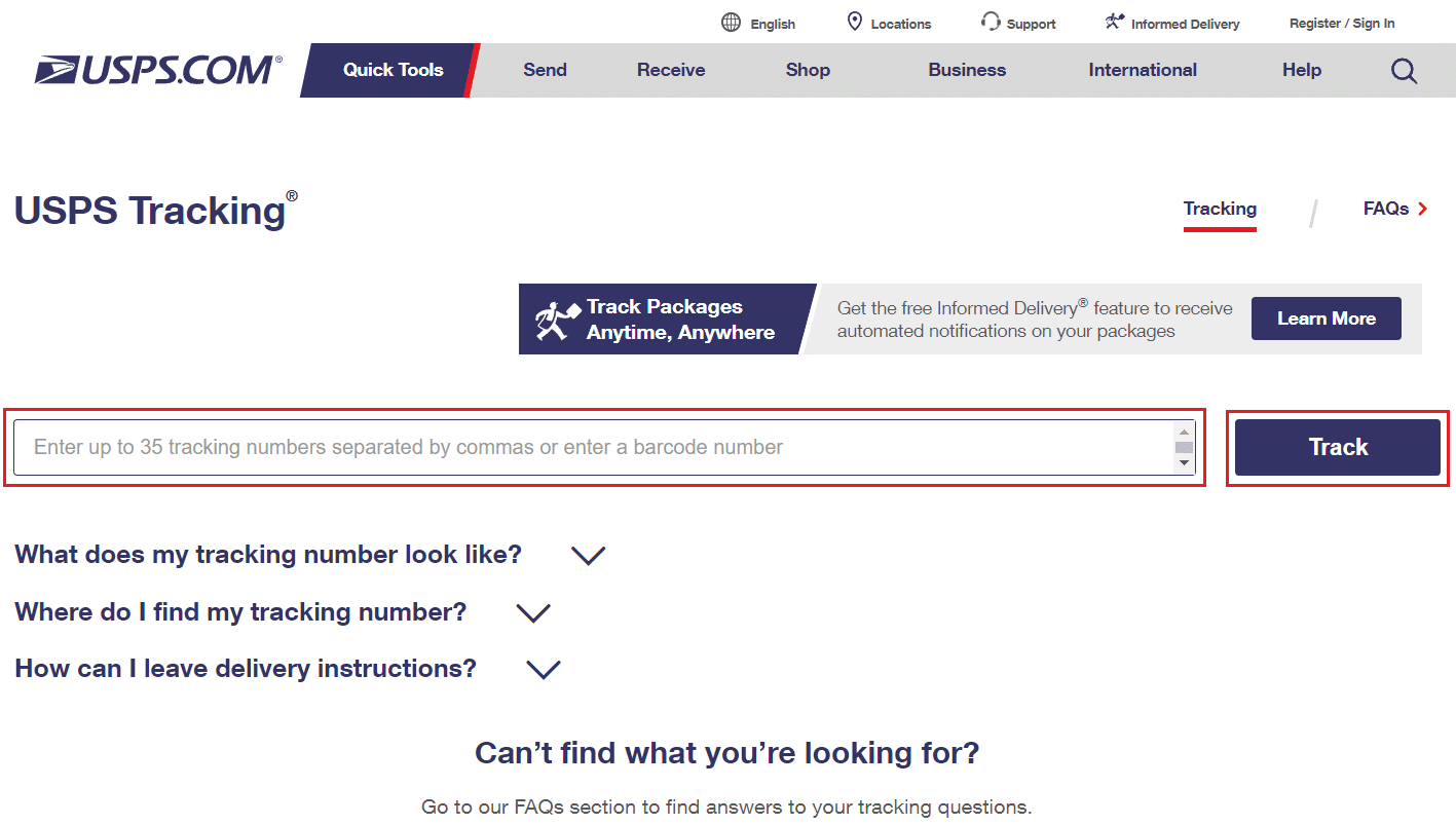 Enter your Tracking Number in the given field - click on Track