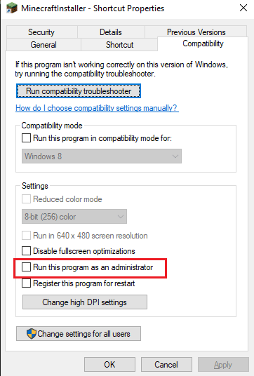 run this program as administrator