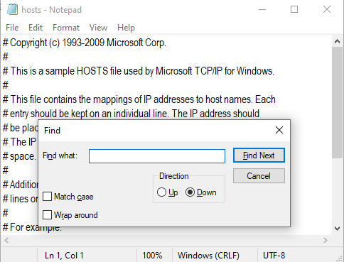 type Minecraft in the Find what tab and click on Find Next