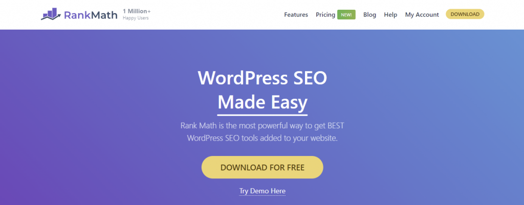 Rank Math's homepage.