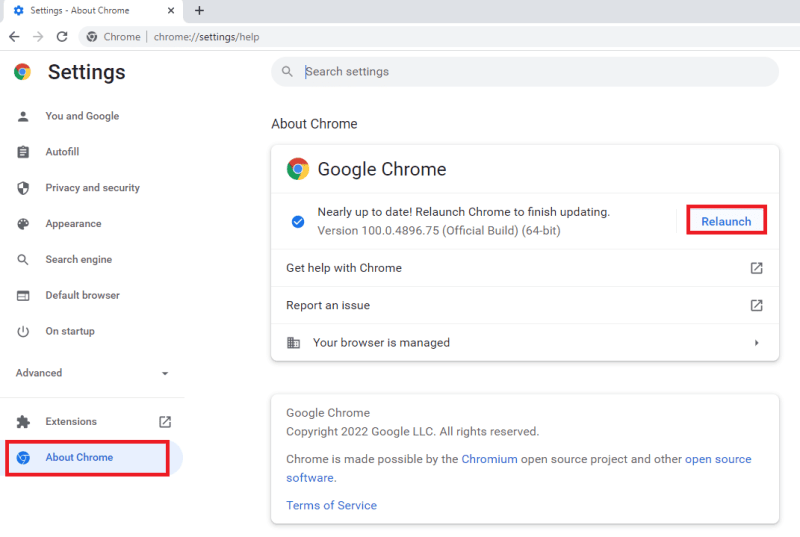 Update Google Chrome