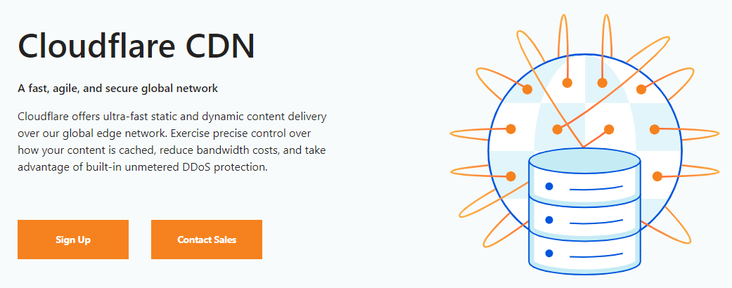 Cloudflare CDN's homepage