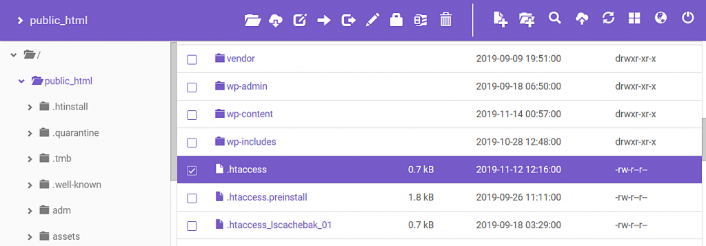 This image shows you how to access .htaccess file via Hostinger's File Manager.