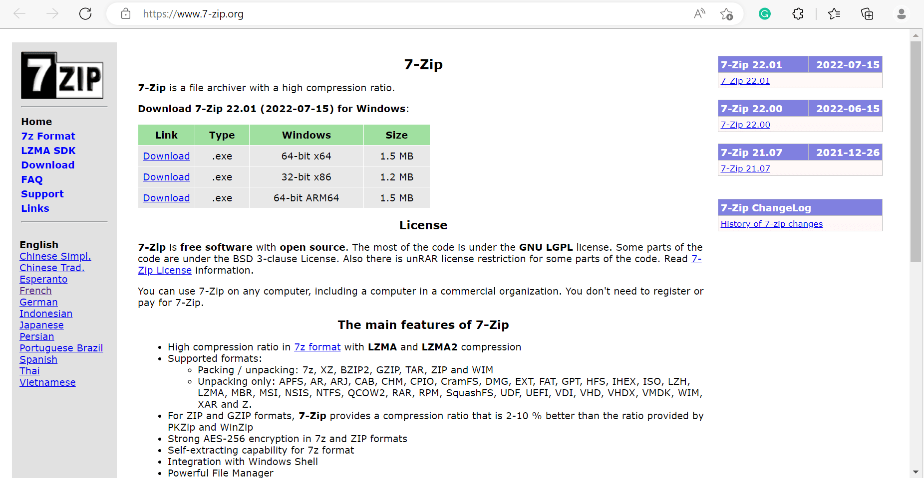7zip web page. How to Download WinZip for Free