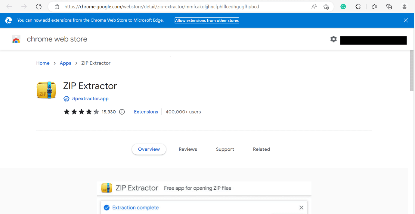 zip extractor web page. Best free zip file converter