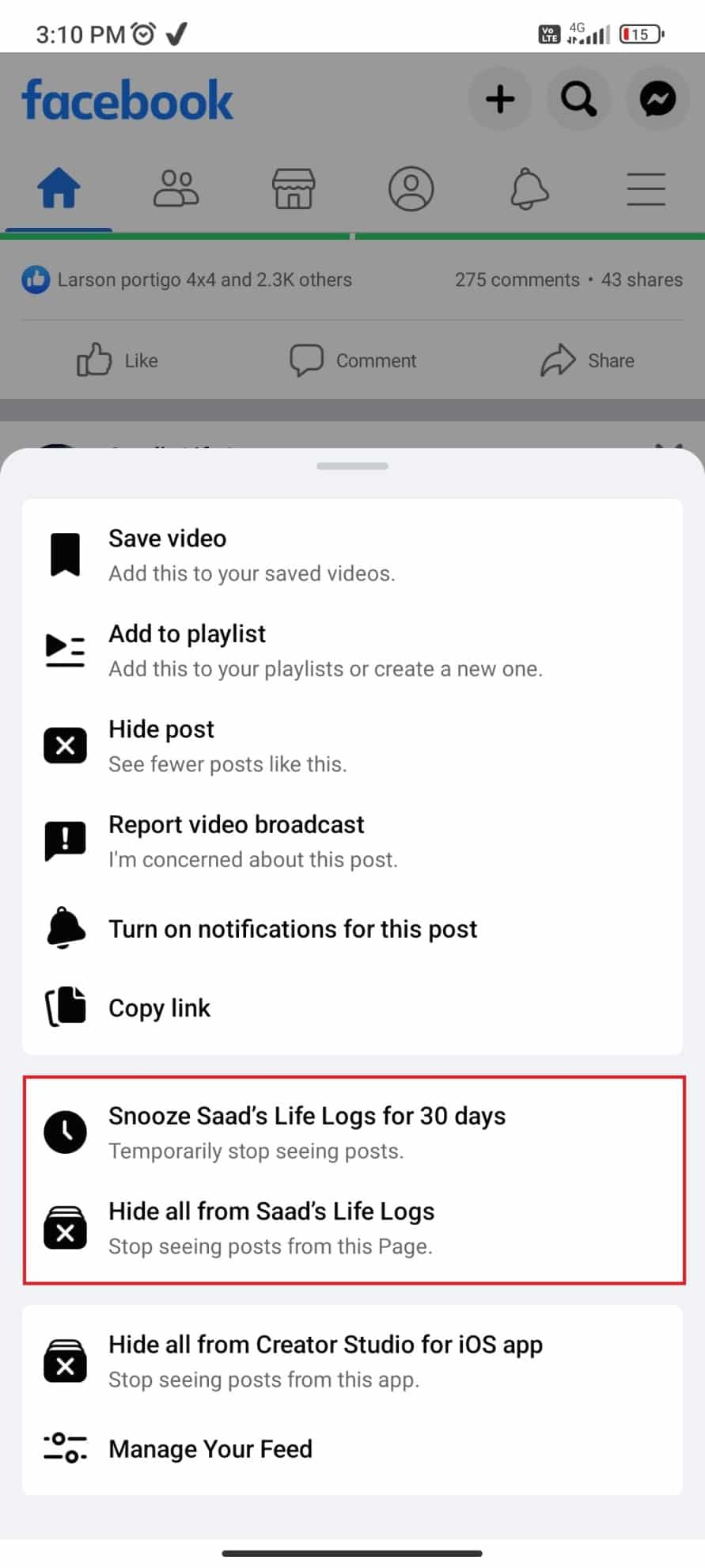 tap on the Snooze option