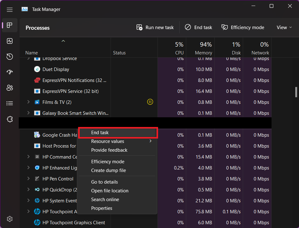 click on End Task. How to Fix Genshin Impact Stuck on Checking for Updates
