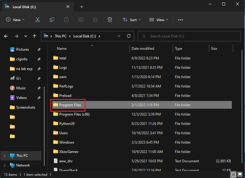 open program files