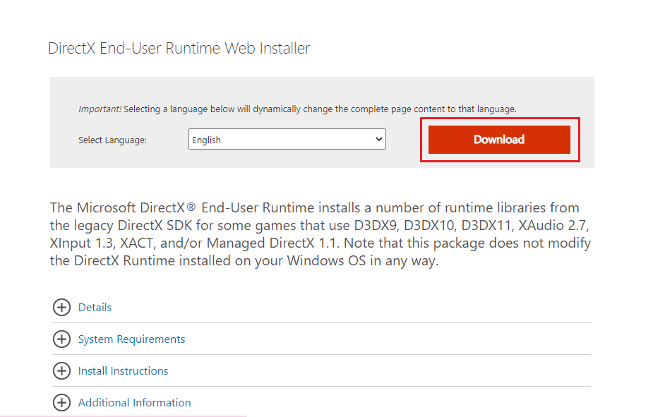 Download the Latest Version of DirectX 