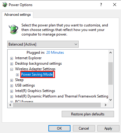 Open Power Saving Mode