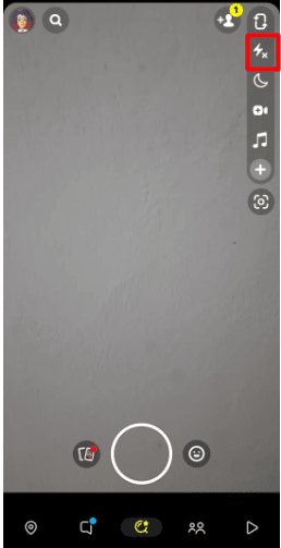 Tap on the thunder symbol icon on the right side 