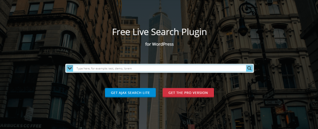 The banner of the AJAX Search Lite plugin.