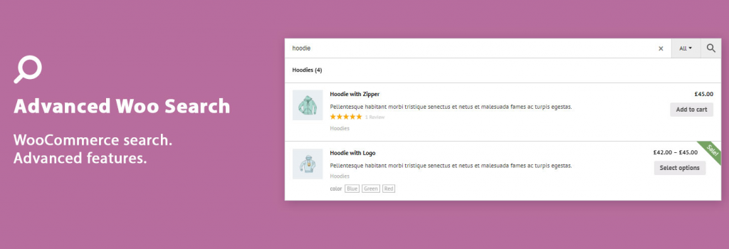 The banner of the Advanced Woo Search WordPress plugin