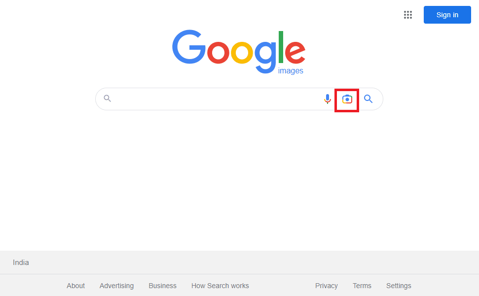 Click on the Lens icon on the search bar
