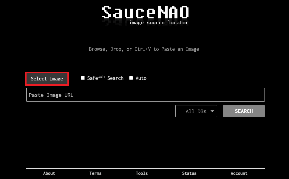 Open the SauceNAO website and click on the Select Image button. How to Find Someone on Facebook Using a Picture