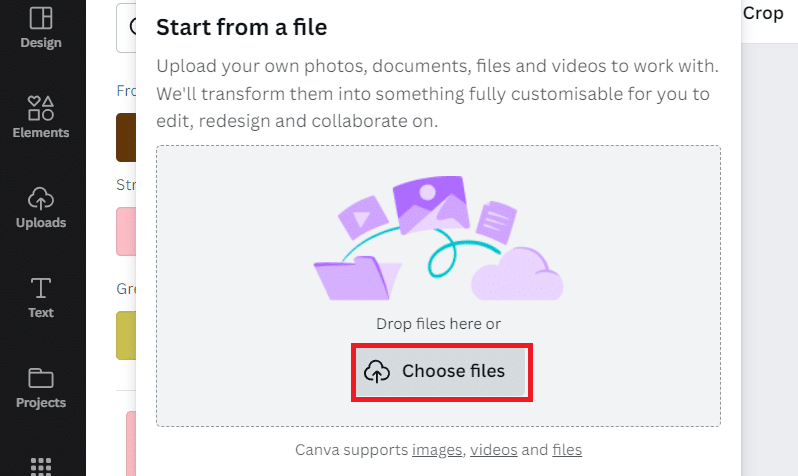 Click on Choose files