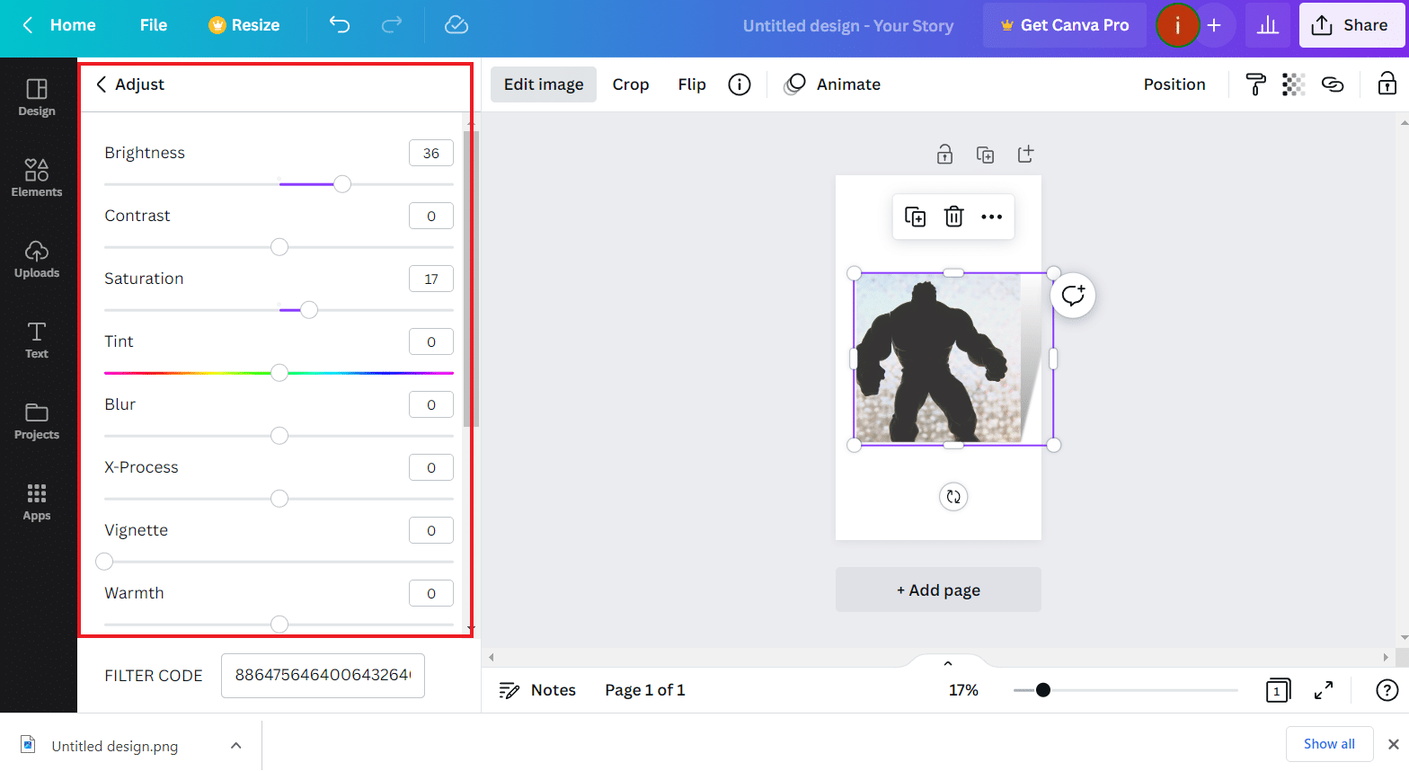 Adjust Shadow settings