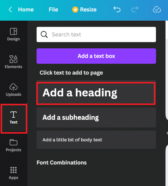Click on Text