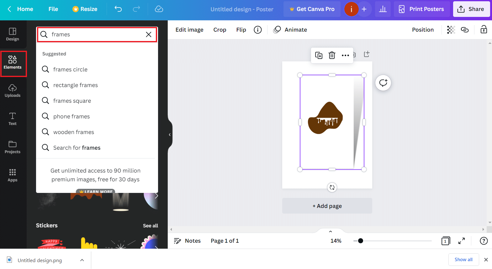 Click on Elements and search frames