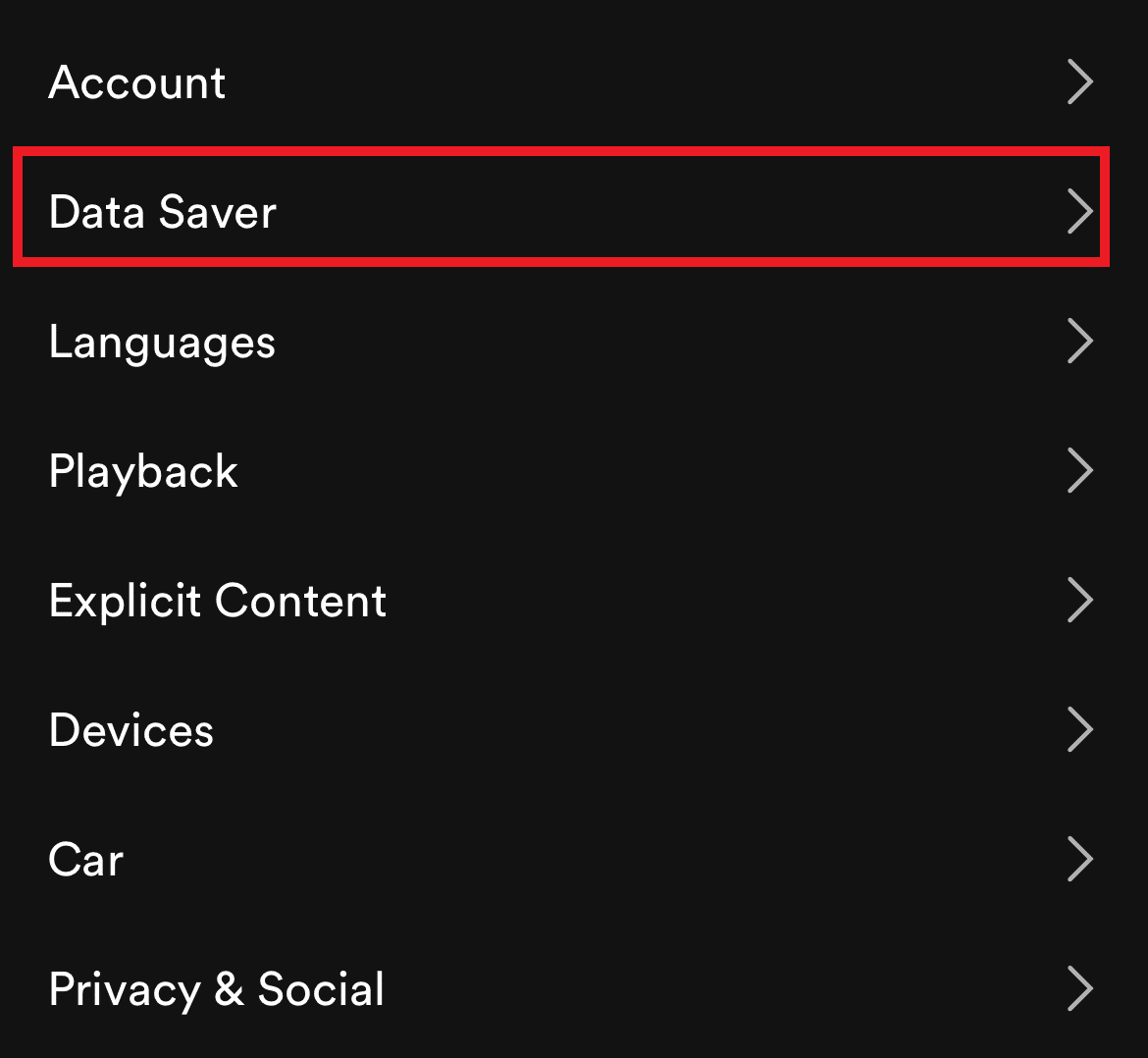 Tap on Data Saver. Fix Spotify Canvas Not Showing
