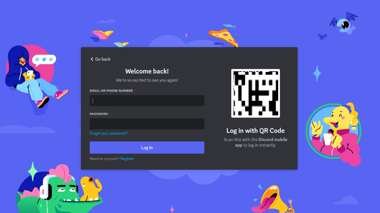 Go to Discord’s official page and log in to your account