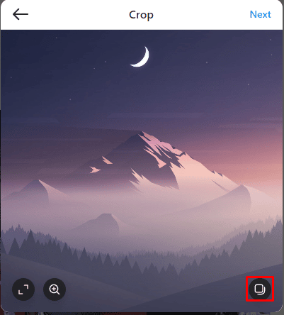 First drag and drop a photo or video which you want to upload from your computer, then select the multiple post icon present at the bottom right corner to add more photos and videos.